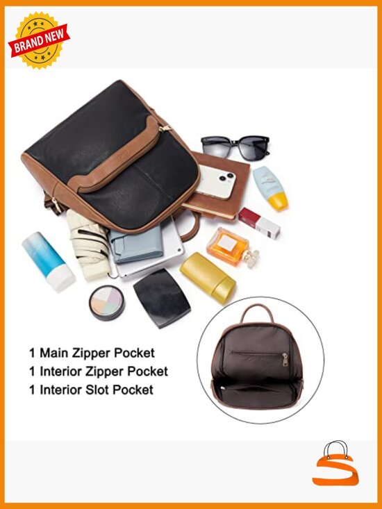 Convertible Faux Leather Backpack Purse, Medium Travel Daypack with Multiple